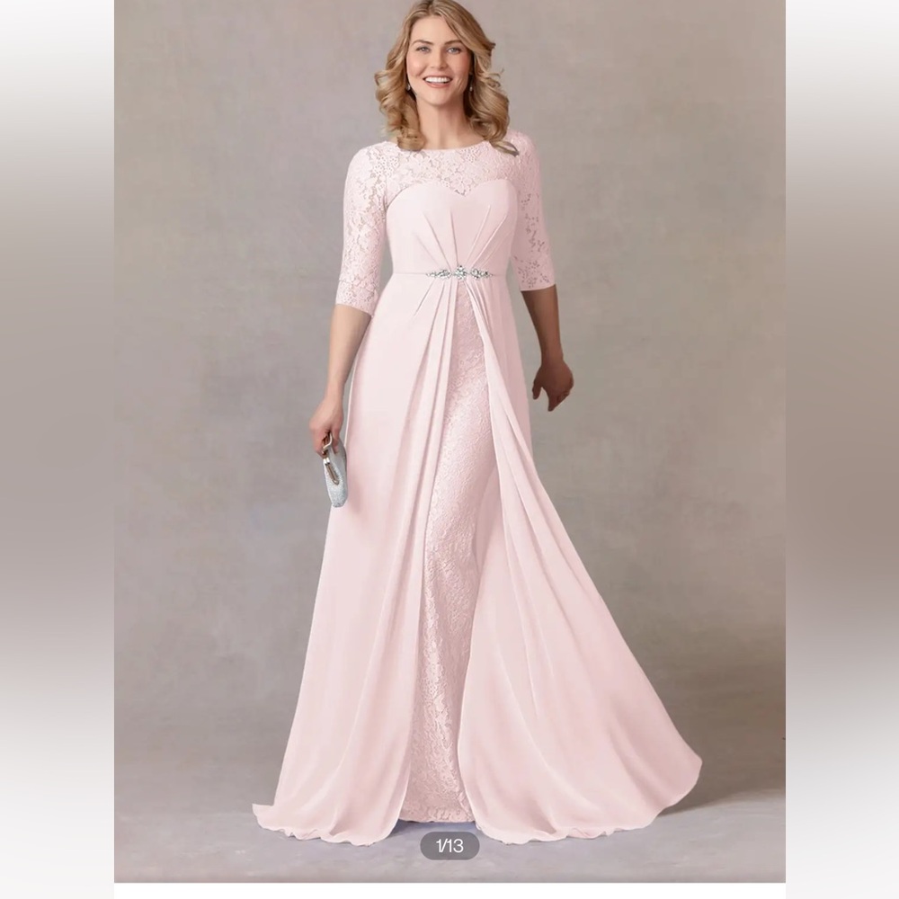 Never worn blush Mother of Bride Dress, Azazie brand, Leonine style; sz 16